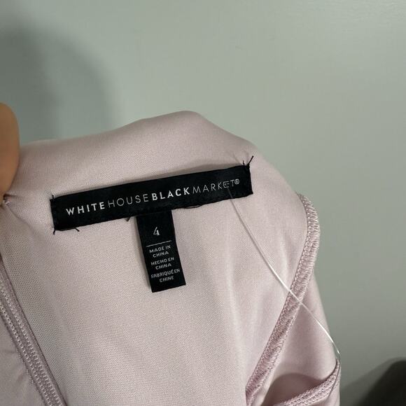 White House Black Market Pink Boatneck Jackie O Dress 60s style Sz 4 Career New - Picture 6 of 7